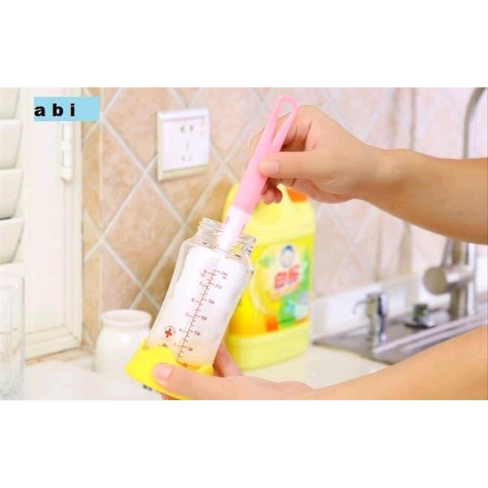 Pembersih Botol Susu Bayi - Sponge + Tongkat - Spons Spon Serbaguna