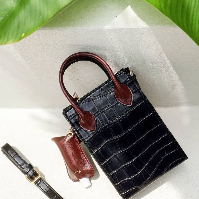 FSC - TAS SELEMPANG LEVEL FIT BAG ( MUAT HP ) CROCO MINI SELEMPANG WANITA FASHION TRENDY