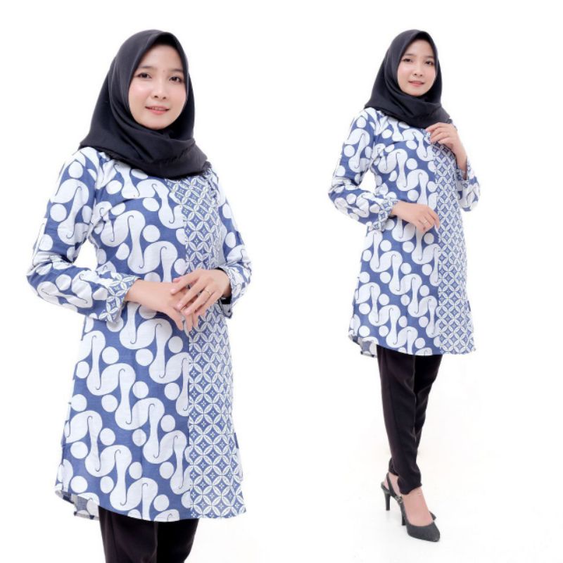 Tunik Batik 2021/ Tunik Modern/ Atasan wanita/ Baju Muslim