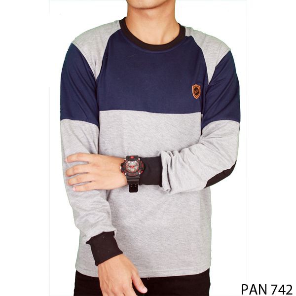 Kaos Pria Panjang Casual / Long Sleeve Pria - Lengan Karet (COMB)