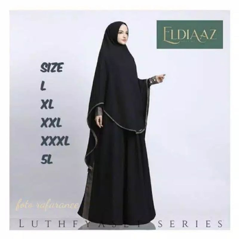 Gamis Syar'i asdf Jumbo wanita Rania Set Hijab 5 size L-4XL Style Modern LD 100 - 140