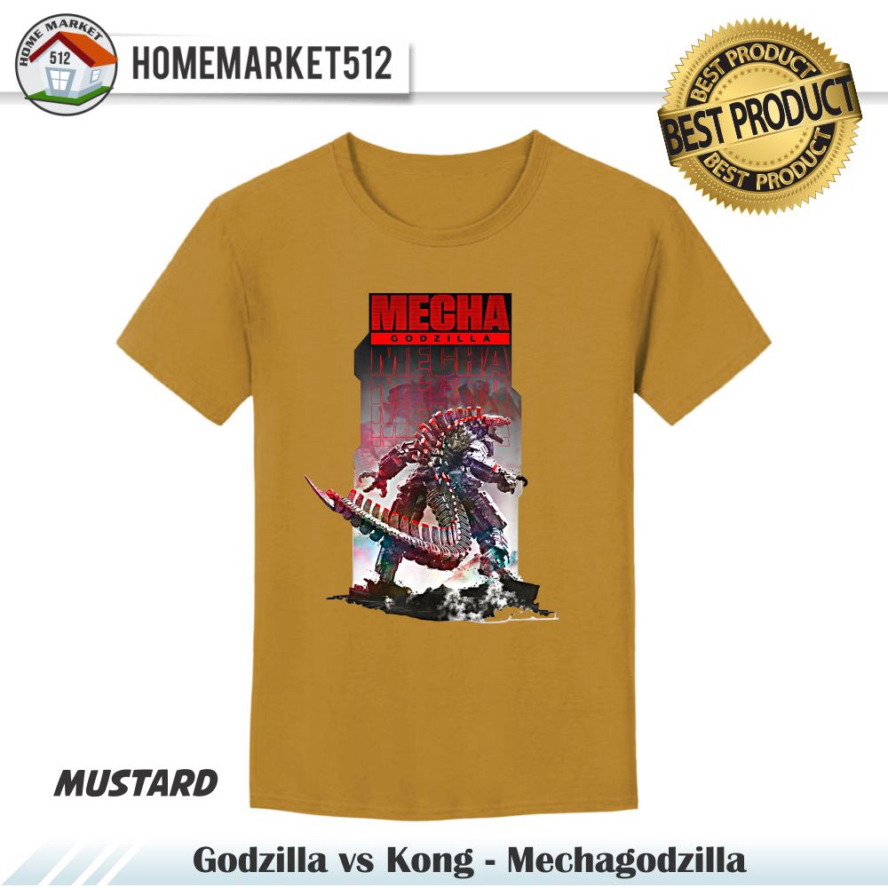 Kaos Pria Godzilla vs Kong - Mechagodzilla Kaos Pria Wanita Premium Dewasa Premium - Size USA : S-XXL    | Homemarket512-5