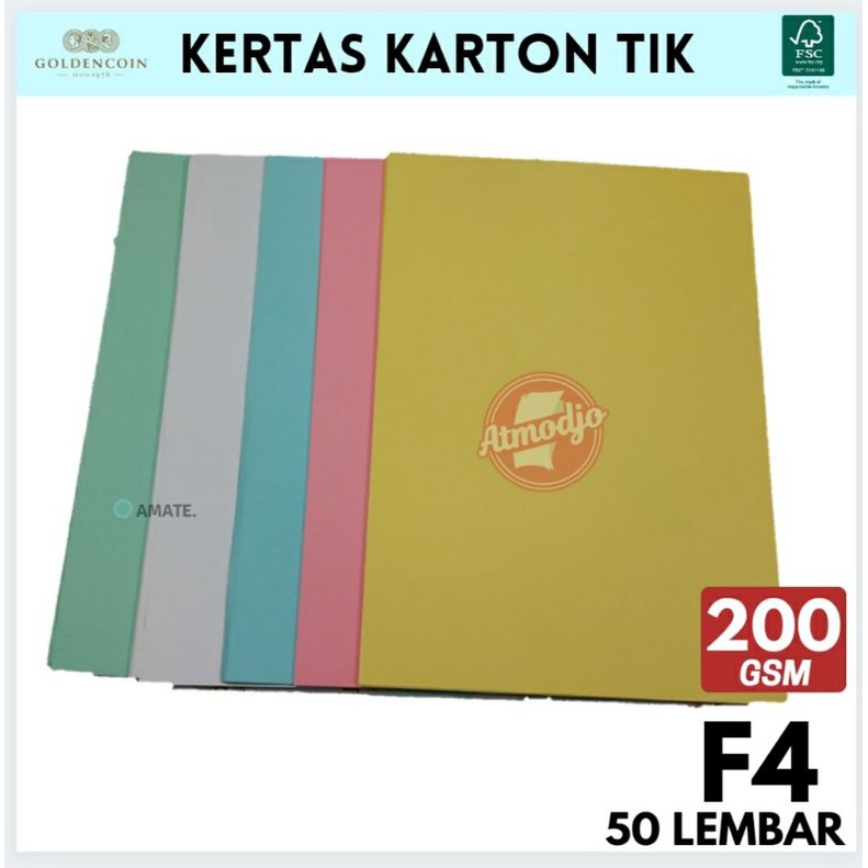 

Kertas Tik Karton 200gsm F4 isi 50 Lembar warna