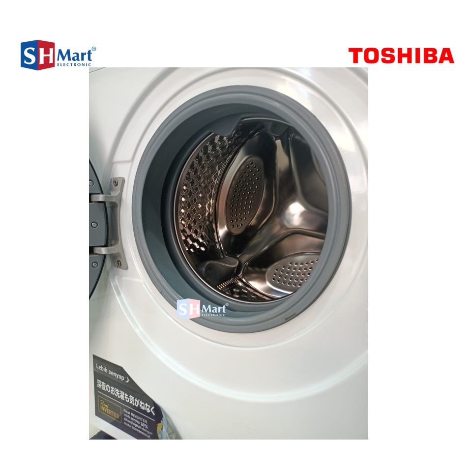 MESIN CUCI FRONT LOADING TOSHIBA KAPASITAS 7,5 KG TW-BH85S2N / TWBH85S2N INVERTER GARANSI RESMI (MEDAN)