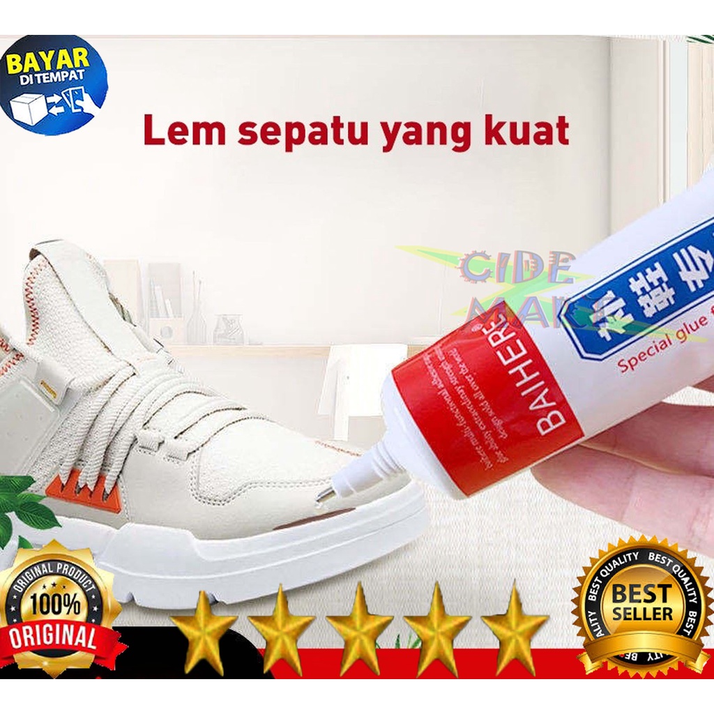 MC Lem Perekat Sepatu Baihere Super Kuat / Cairan Penambal Sol Sepatu Sendal Heels / Lem Perbaikan Serbaguna Tahan Air / Shoe Glue Waterproof Tahan Lama / Lem Transparan untuk Tas Plastik Pakaian Kulit Kain Karet Sepatu Rusak Jebol