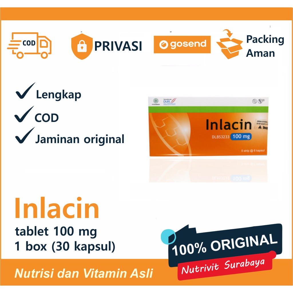 Inlacin Herbal Penurun kadar gula 100 mg 30 Kapsul