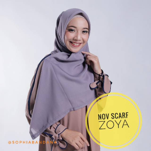 Kerudung Segiempat Polos Nov Scarf Zoya