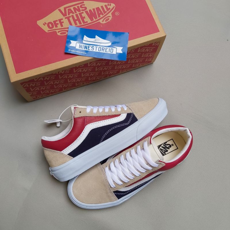 vans old skool navy red