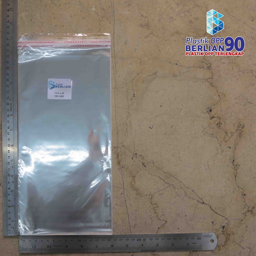 

15,5X30 CM PLASTIK OPP (SEAL/LEM) TEBAL 20 MIC ASLI / PLASTIK KEMASAN SOUVENIR / AKSESORIS