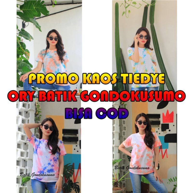 Kaos Tiedye 1 kg 10pcs unisex Termurah Berkualitas Ory Batik Gondokusumo