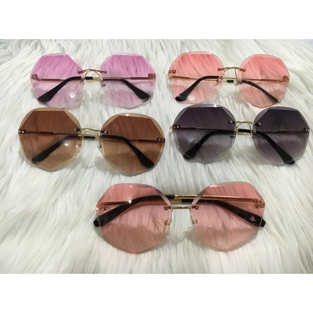 (COD) Kacamata Fashion Poligonal Kacamata Besar Sunglassess MALLSHOPPING