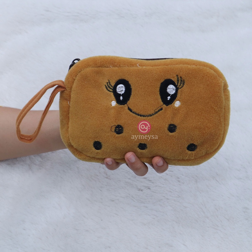 Tas pouch kosmetik / makeup mini motif boneka boba viral terlaris 2022 dompet handpone dan uang dengan satu resleting terbaru grosir bisa bayar ditempat gratis ongkir