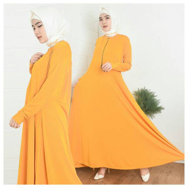 fashionshop119 Wanita Busui Dress / Gamis Jersey / Gamis Polos / Fashion Muslim (fs)