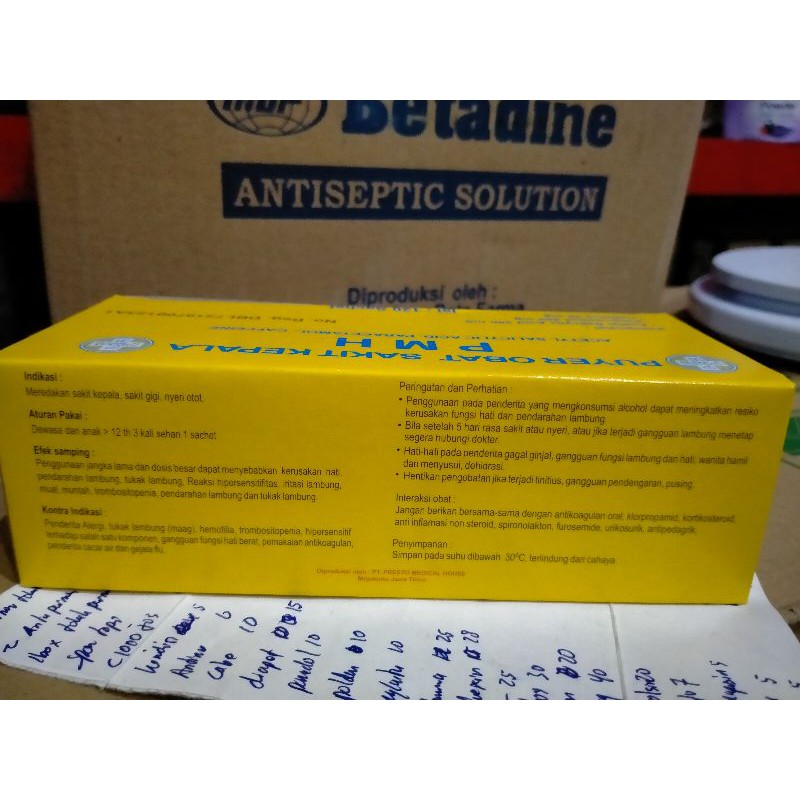 puyer obat sakit kepala PMH, per BOX.