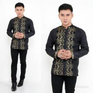  Batik  kemeja tangan  panjang bahan katun lembut halus di  