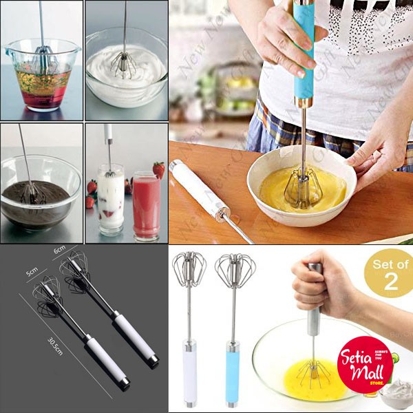 Non Electric Hand Mixer 1 set 2 pcs Otomatis Super Non Electric Hand Mixer 1 set 2 pcs Otomatis Super
