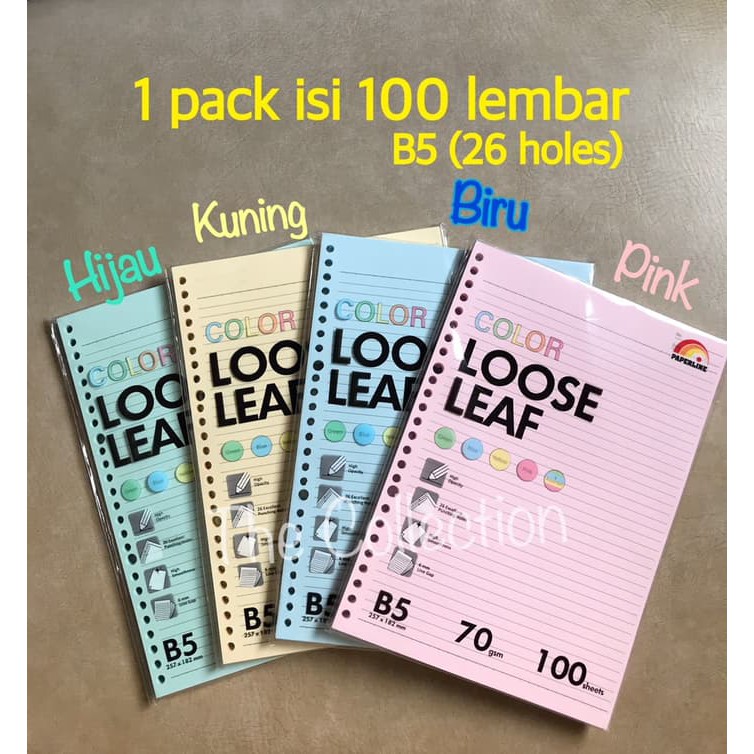 

TKONLI485 ATK0599PL isi 100 lembar B5 Colour Kertas File Isi Ulang Paperline 26