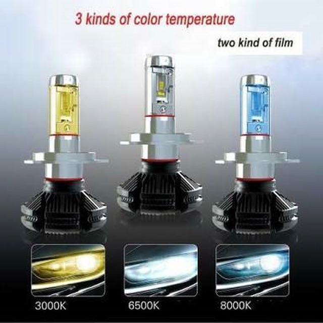 Lampu LED Mobil X3 H1, H4, HB3, HB4, H7, H11/H16/H27/H8 With ZES 2nd G CHIPSET !