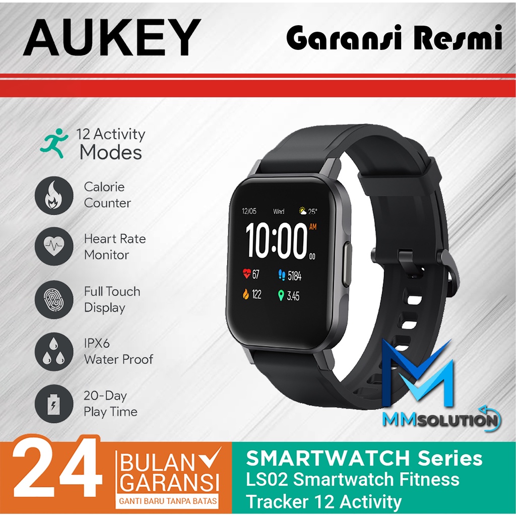 New AUKEY Smartwatch LS-02 / LS02 Outdoor Watch Fitness Jogging Tracker