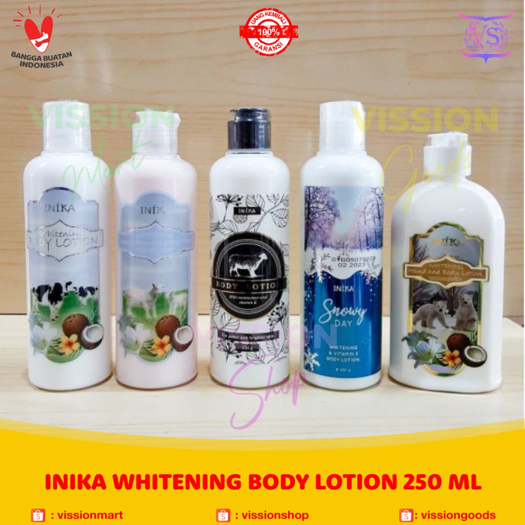 ✿ VISSION ✿ INIKA WHITENING BODY LOTION 250ML ORIGINAL