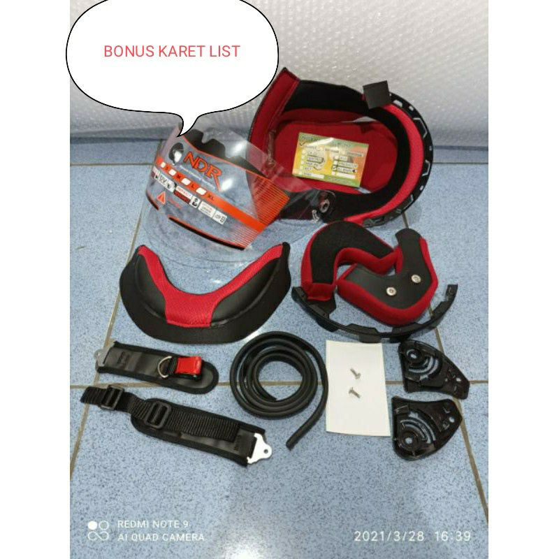 BUSA HELM KYT DJ MARU KANCING BESI DAN KACA VISOR BENING [BONUS LIST KARET]