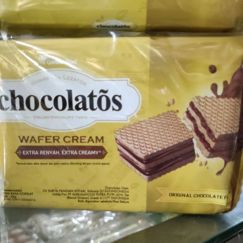 

Chocolatos Wafer, 1pak isi 10pc @40gr ED 15 agustus 25