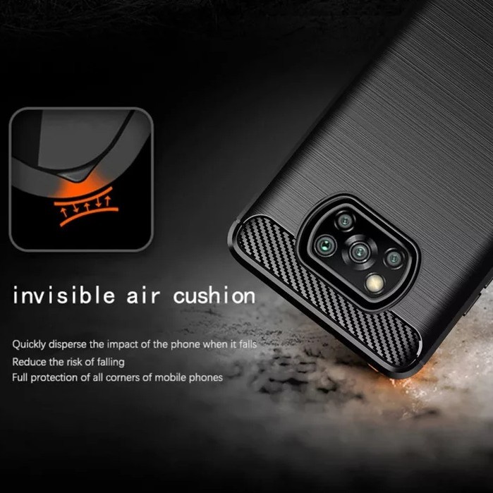 CASE SLIM FIT CARBON IPAKY XIAOMI POCOPHONE X3 SOFTCASE - FA