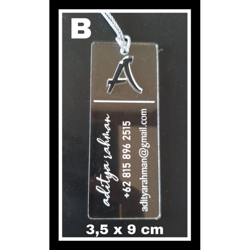 

Lugage Tag Bag Name ID Akrilik Acrylic Type B