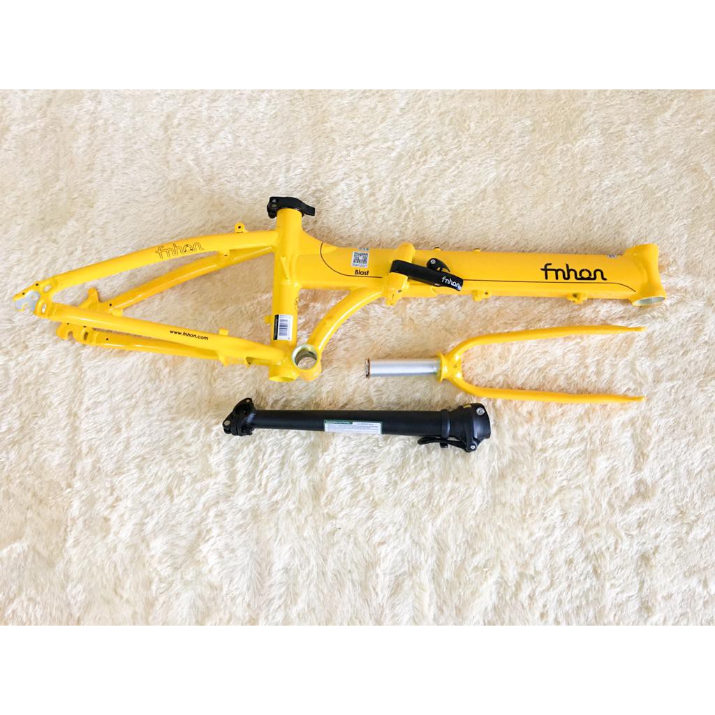 Frame Set dan HP Fnhon Blast Kuning Yellow Discbrake DB Disk Brake 20 22 inch Alloy Handlepost