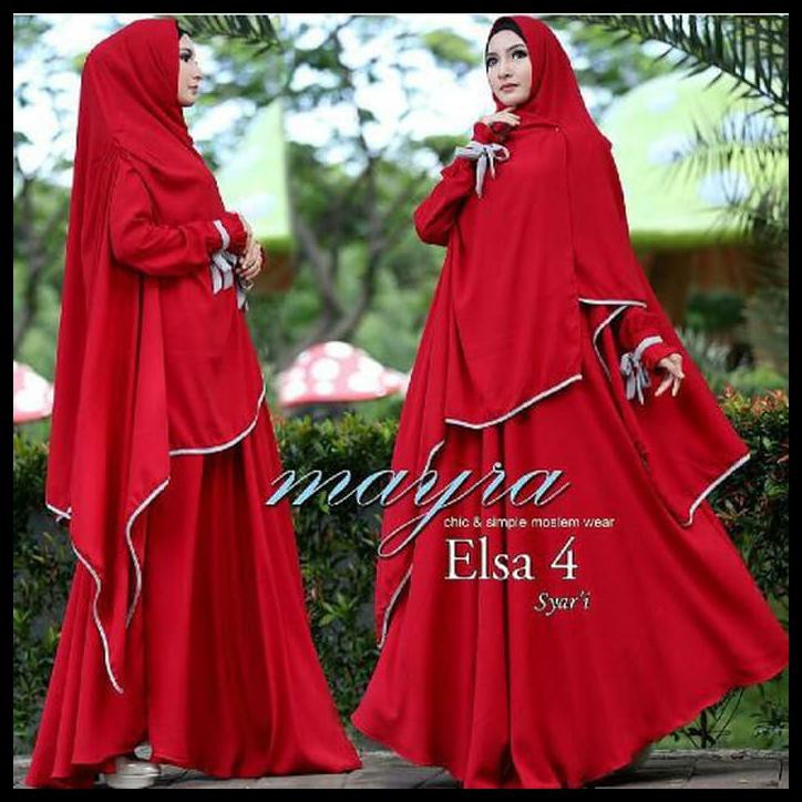 137B Gamis Polos Jersey Hopylovy / Gamis Polos Jersey Syari Set Elsa Mayra - Hitam 0Mjk