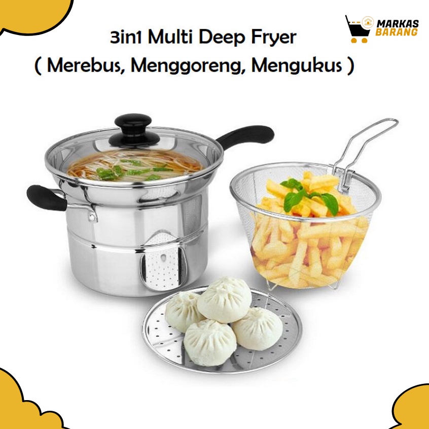 Panci Steam Frying Cooking Pot/ Noodle Pot/Panci Serbaguna