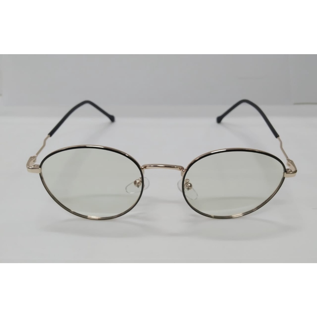 ⭐Gogoland⭐ Kacamata Photocromic Korea / Anti Radiasi 2 In 1Photochromic Pria Wanita R451-K2 HITAM GOLD