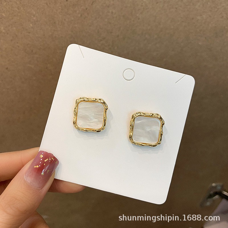 New Square Enamel Earring Korean Girl-4