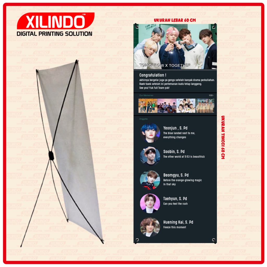 PAKET STAND BANNER XBANNER ACARA WISUDA KELULUSAN MOTIF GRUPW4