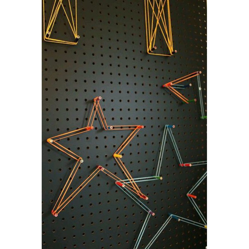 Pegboard Papan Kayu Gantungan Dinding ACP Hitam