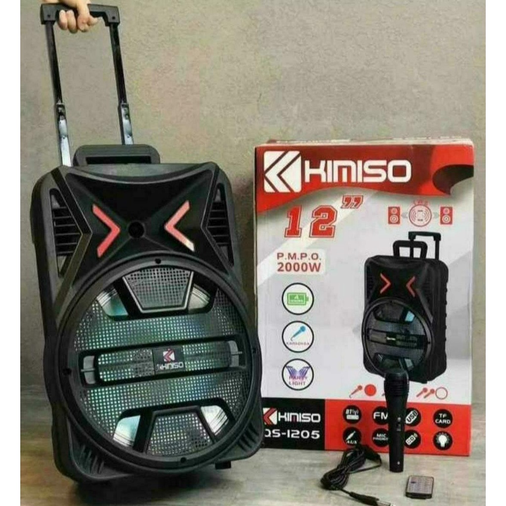 SPEAKER BT KIMISO QS-1205 12inch + MIC+ REMOTE CONTROL