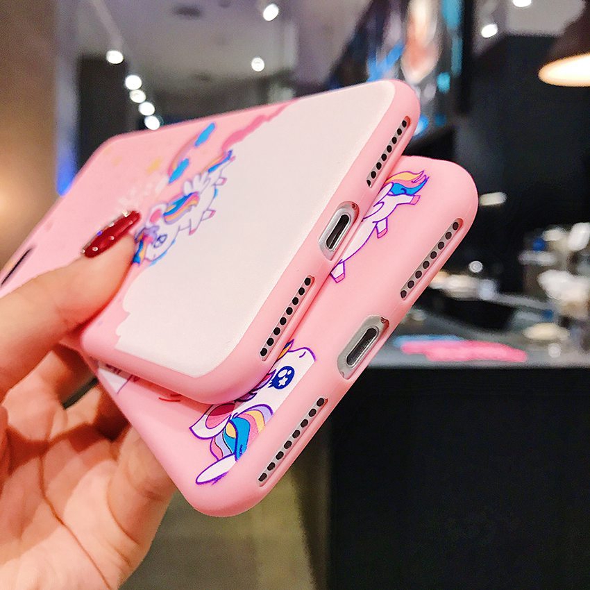 Unicorn Soft Case HP VIVO Y11 Y12 Y15 Y17 Y55 Y55S Y55L Y20 Y20S Y20i V5 V5S V7 Plus + Y71 Y81 Y83 V9 Y91C Y93S Y95 V15 V20 S1 Z1 Pro Pink Casing OPPO A15 A93 Reno 4F Reno4 F