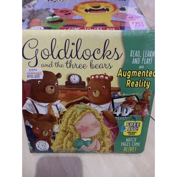 Buku Ajaib AR 3D Little Hippo red riding hood, Roar, three little pigs, little bears big adventure, 