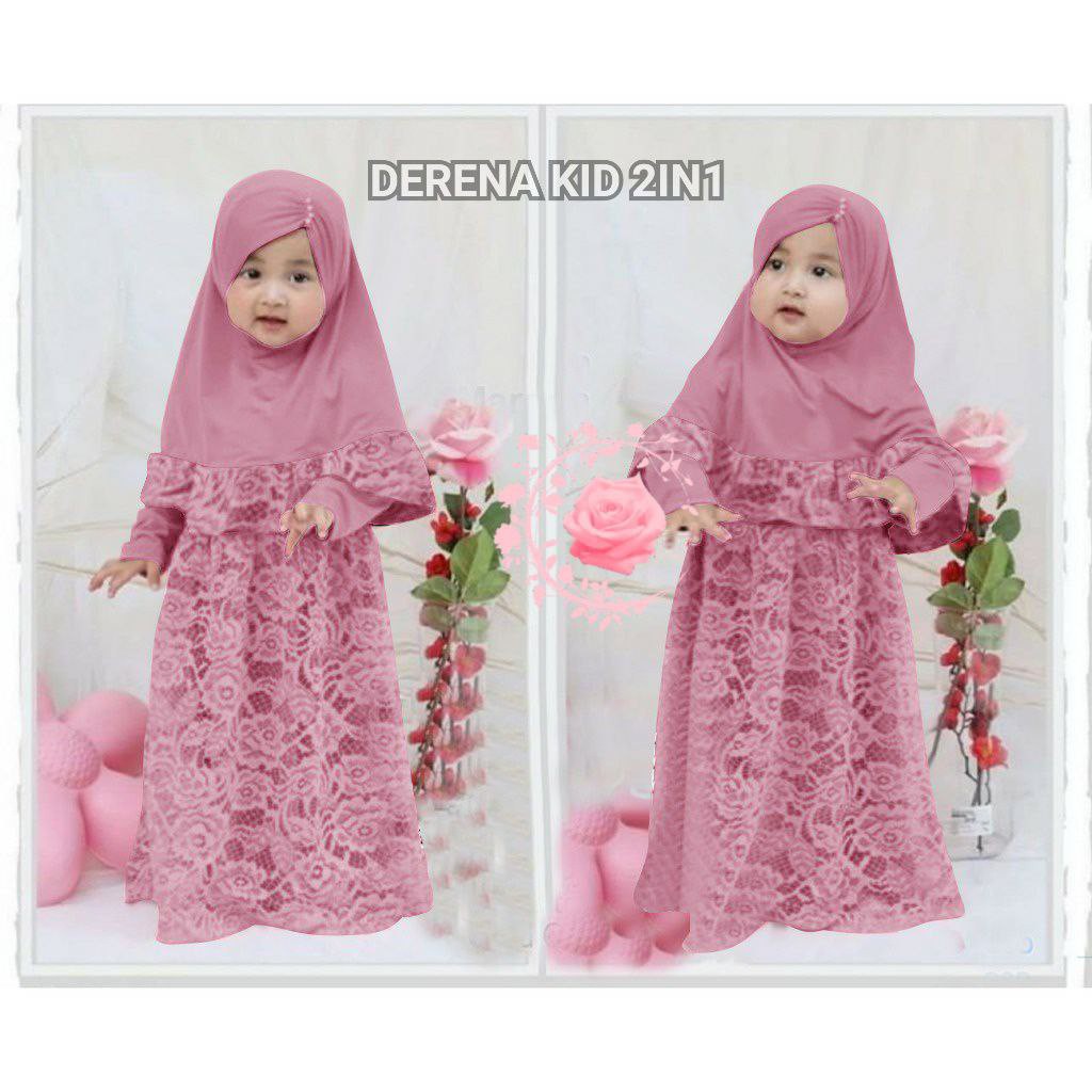 GAMIS DERENA KIDS BRUKAT BAGUS / DRESS ANAK WANITA / GAMIS ANAK CEWE