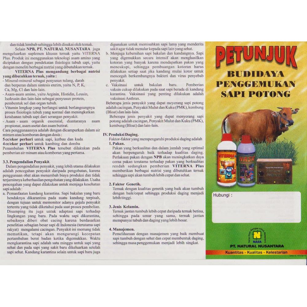 Paket Vitamin Penggemukan Ternak Sapi Potong Shopee Indonesia