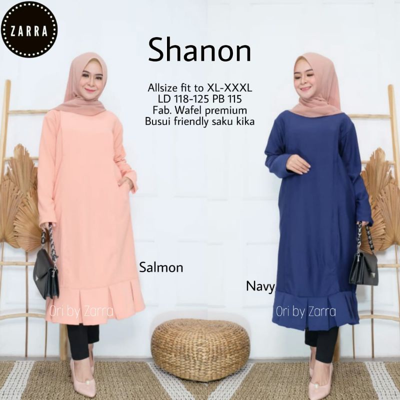 Tunik Jumbo Shanon By Zharra - Tunik Muslim [LD125 PB115] - TUNIK JUMBO | SYARI