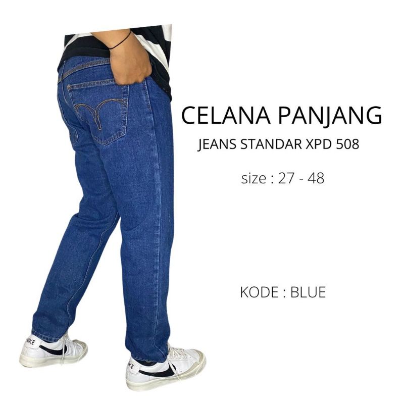 Celana Jeans Panjang Standar Pria Dewasa Jens Reguler Cowok Original By XPD