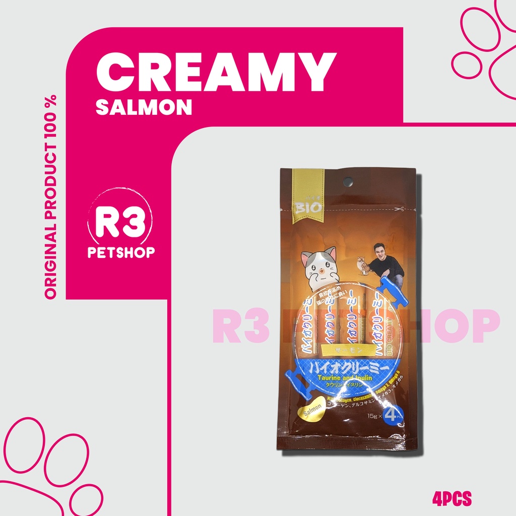 Snack Kucing Bio Creamy All Varian 15gr x 4pcs -  Cemilan Kucing