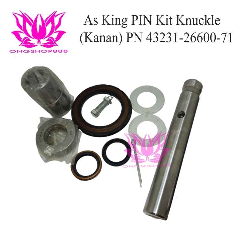 Jual As King PIN Kit Knuckle Forklift Toyota 8FD 20/25/30 PN 43231 ...