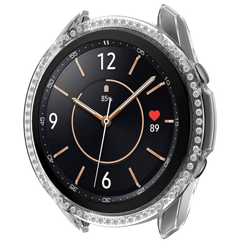 Casing Pelindung Smartwatch Samsung Galaxy Watch 3 41mm 45mm Bahan PC Aksen Berlian Imitasi Bumper