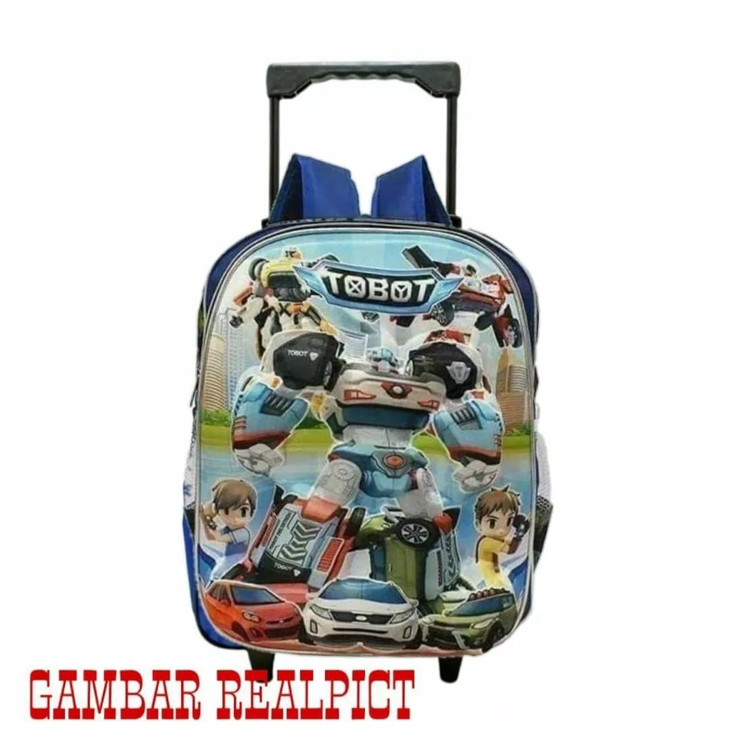 Tas Ransel Sekolah Troli Anak TBT 3D 2 Tas Untuk Anak Paud TK Sd