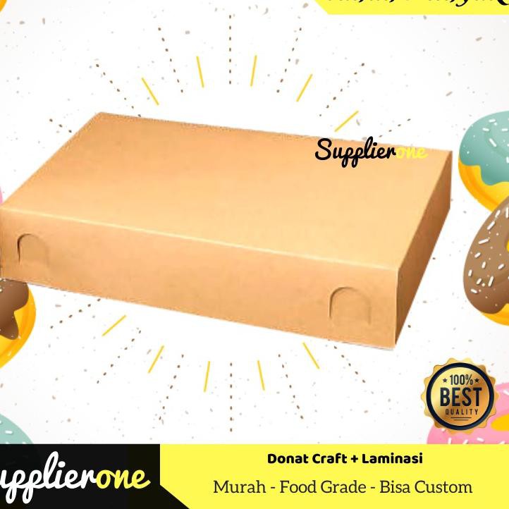 

❅ Dus Donat Craft / Box Donat / Kemasan Donat / Wadah Donat / Tempat Donat Laminasi Tahan Minyak ❄