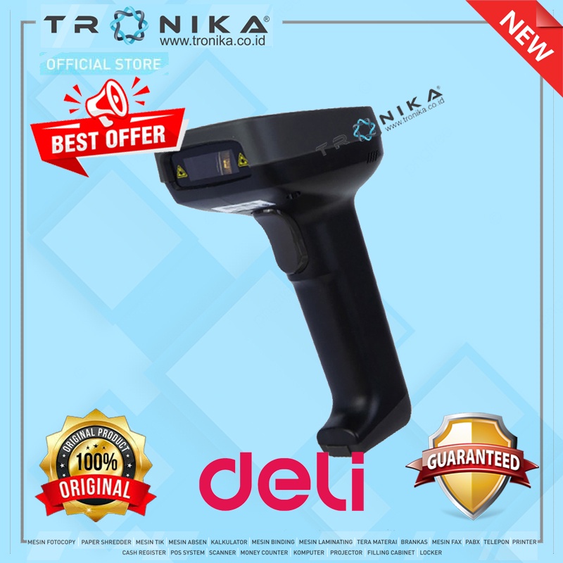 BARCODE SCANNER 1D | DELI E14953 | ORIGINAL | GARANSI RESMI