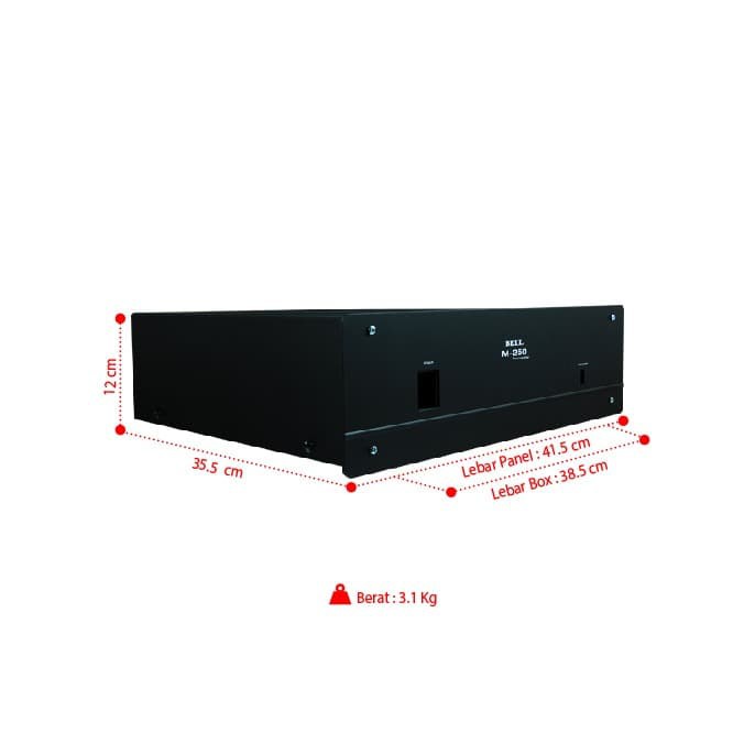 BOX POWER AMPLIFIER BELL M250 M-250 M 250 SOUND SYSTEM STEREO AUDIO AMPLI READY DIGITAL DISPLAY BELL