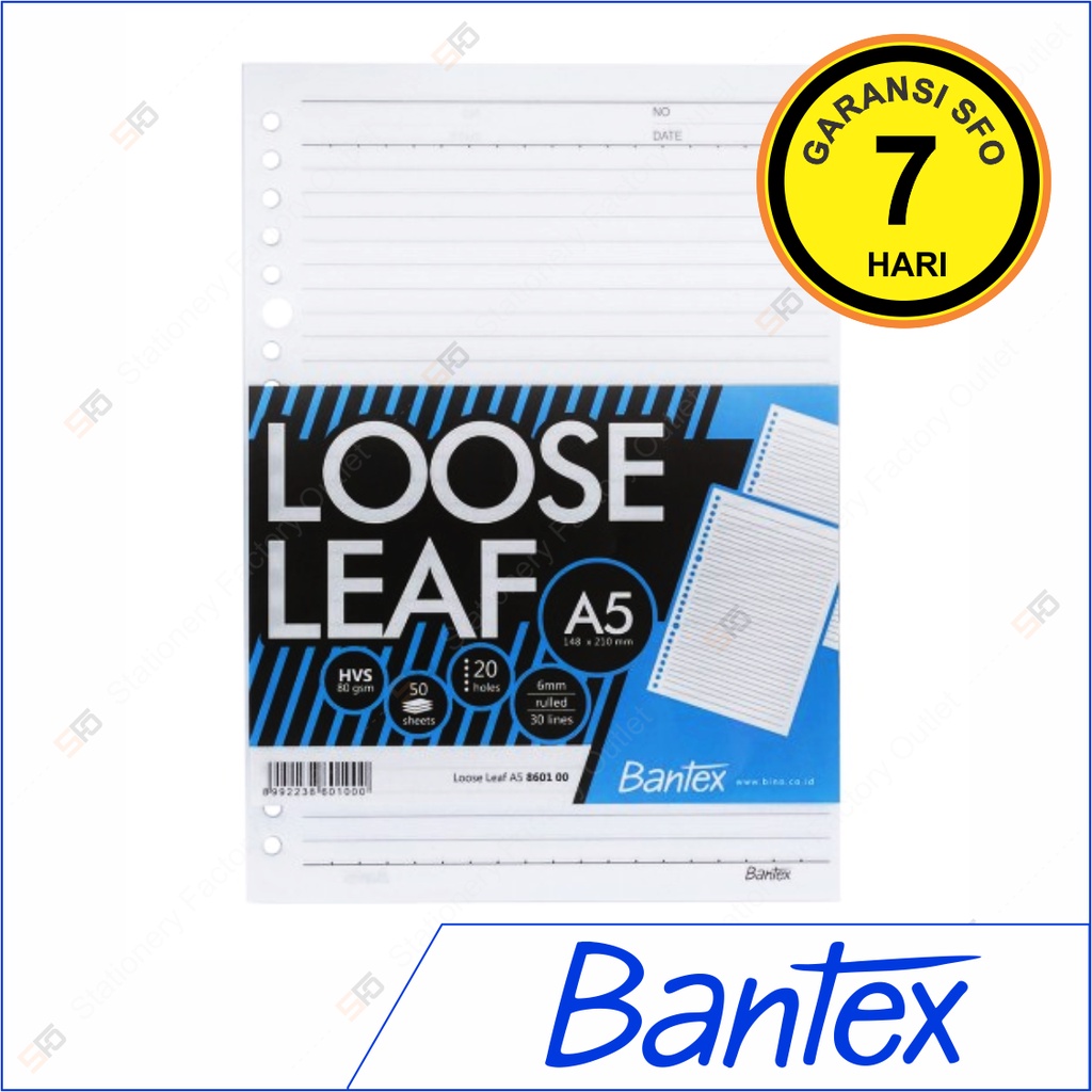 

Loose Leaf A5 Bantex isi 50 lembar 80 gsm - SFO Semarang Official